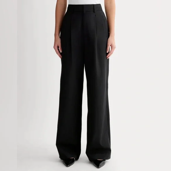 Everlane Way High Drape Pant, Black. NWT. Size 10R - Picture 2 of 7